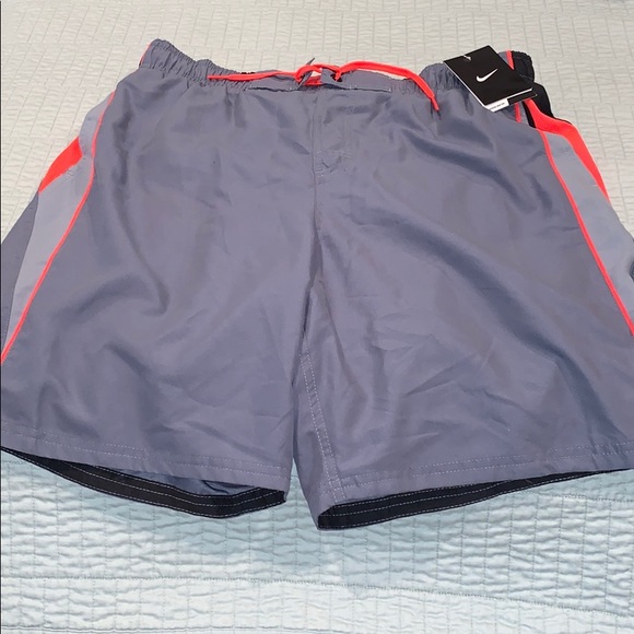 grey nike swim trunks